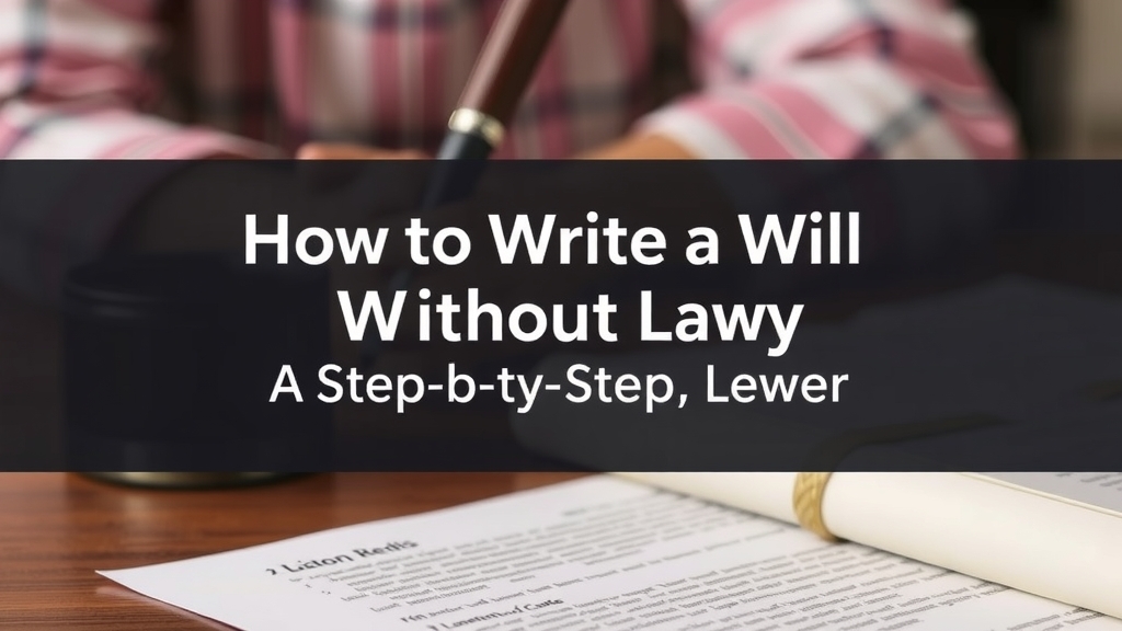 How to Write a Will Without a Lawyer: A Step-by-Step Legal Guide