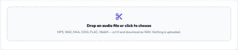 Screenshot of the free Audio Cutter & Trimmer tool on AZRS QuickFix