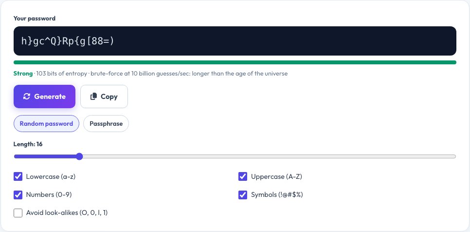 Screenshot of the free Password Generator tool on AZRS QuickFix
