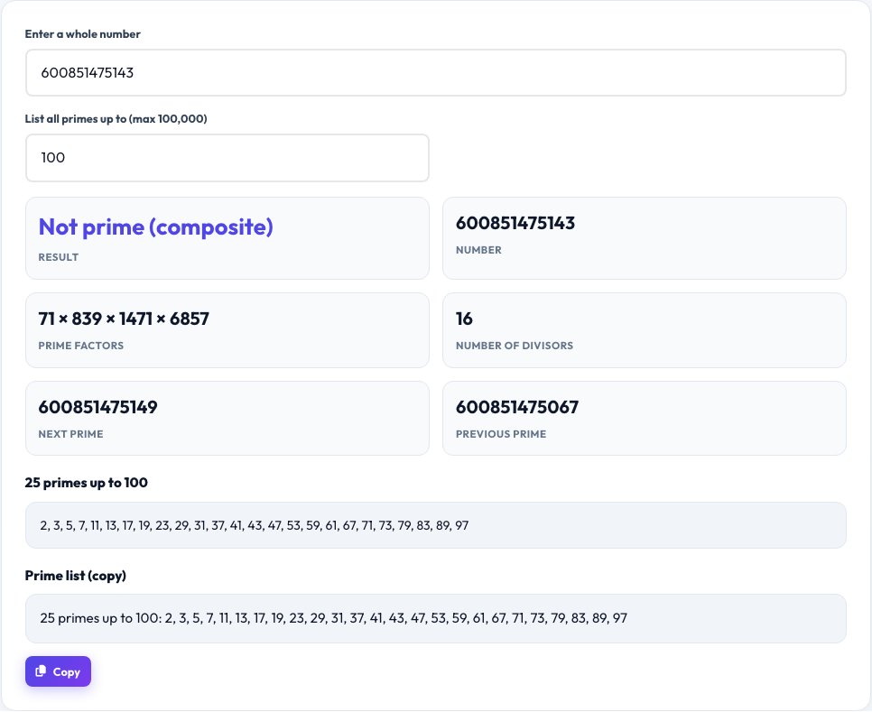 Step 1 — starting Prime Number Checker on AZRS QuickFix