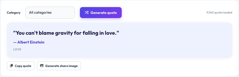Screenshot of the free Random Quote Generator tool on AZRS QuickFix