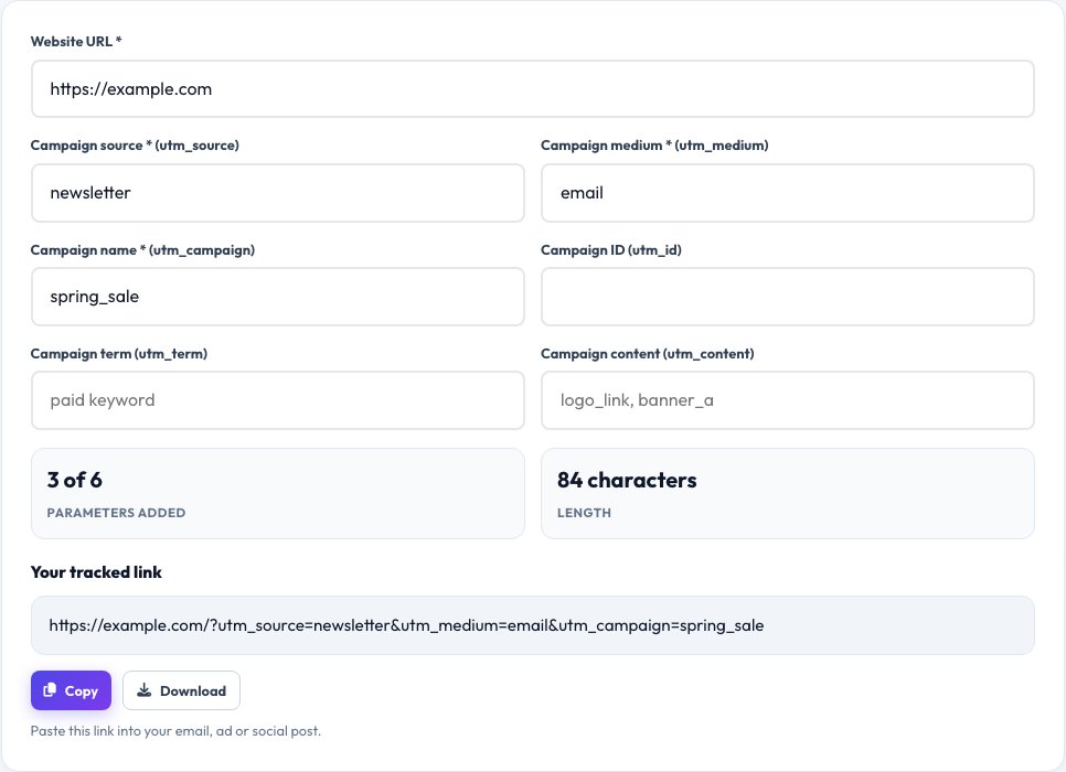 Step 1 — starting UTM Link Builder on AZRS QuickFix