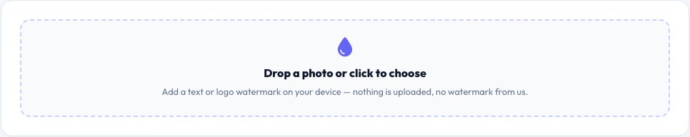Screenshot of the free Add Watermark to Photos tool on AZRS QuickFix